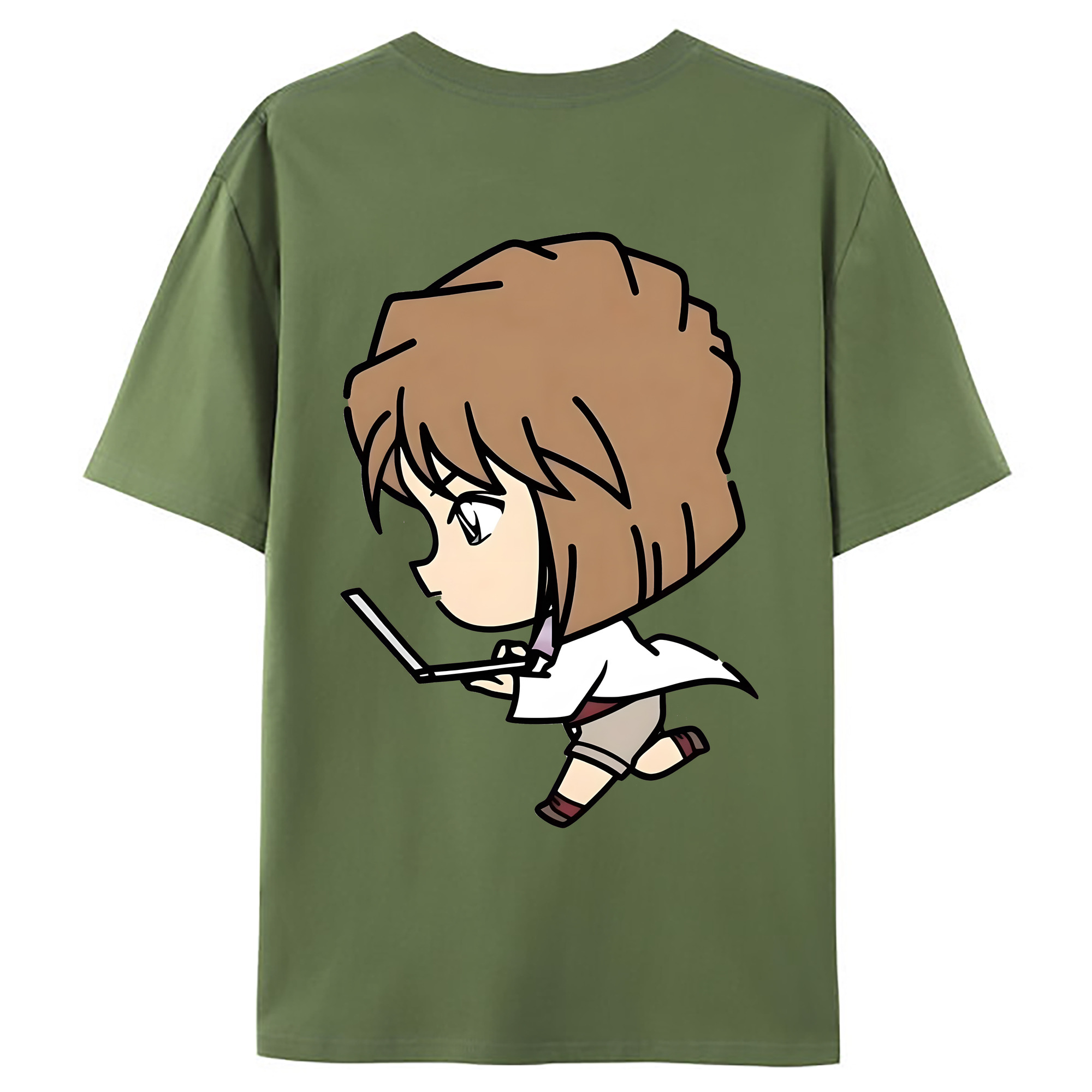 （画像用） 名探偵コナン 灰原 哀 はいばら あい Detective Conan Anita Hailey、Vi Graythorn Haibara Ai 綿100％ メンズ半袖Tシャツ（バックプリント） 通気性